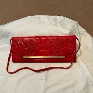 Brahmin Red Croc-Embossed Clutch